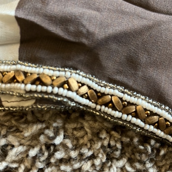 Taj By Sabrina Crippa Silk Beaded tunic Multi Color Top Size M - Picture 13 of 14